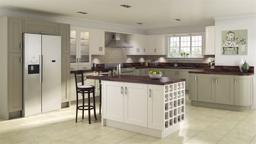 Shaker Painted Sage Grey Kitchen